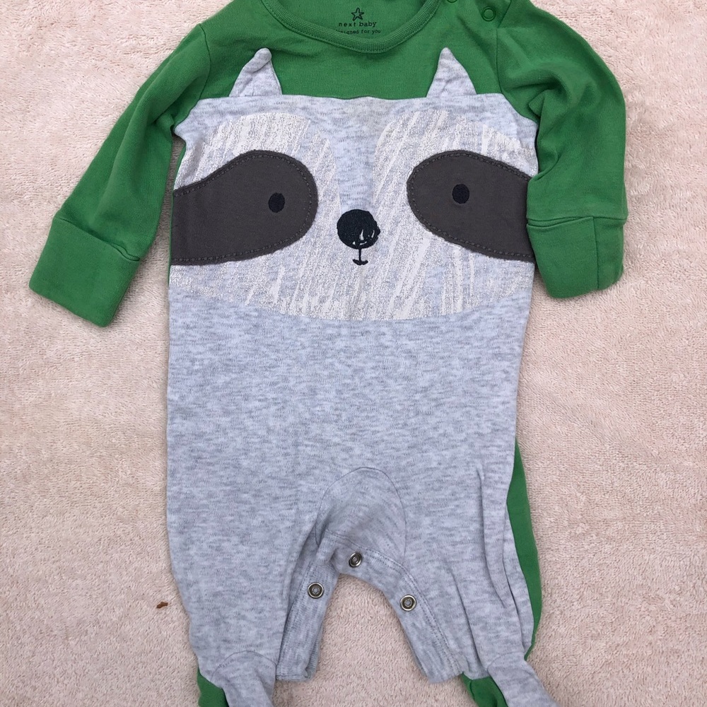 Raccoon Next Baby Footed Onesie